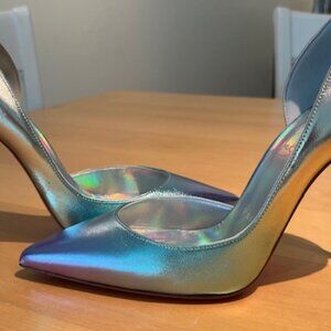 Christian Louboutin Size 36 Metallic Leather Iriza Heels (4 inch)